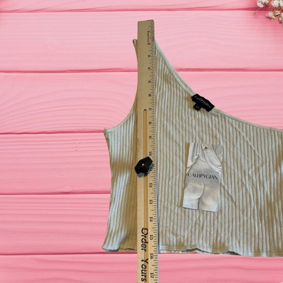 Callipygian Womens One Shoulder Cropped Tank Size Large NWT (VERY SMALL) Y2K - Picture 4 of 6